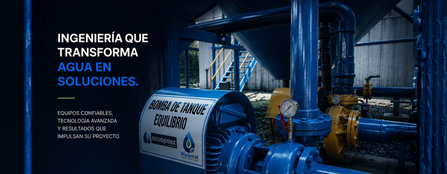 Ingeniería que transforma agua en soluciones: bomba de tanque de equilibrio instalada por Watercol. Equipos confiables, tecnología avanzada y resultados que impulsan su proyecto.